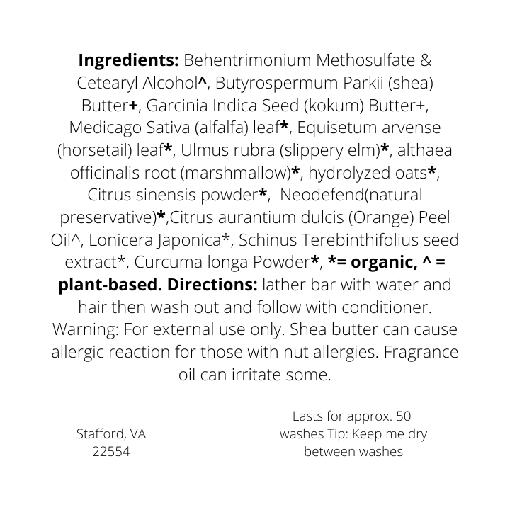 Fire Conditioner Bar Ingredients